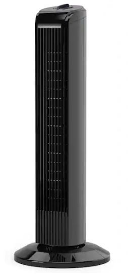 Photo 1 of 28 in. 3 Speed Oscillating Tower Fan in Black
