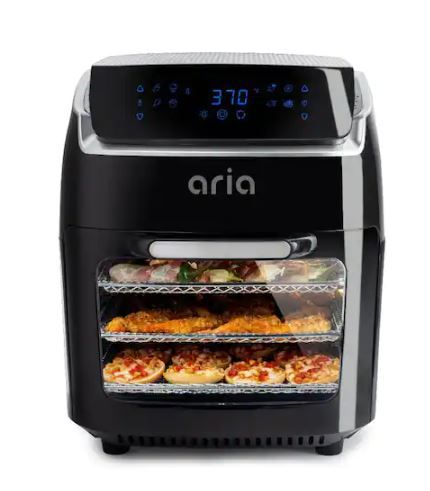 Photo 1 of 10 qt. Black AirFryer with Recipe Book
