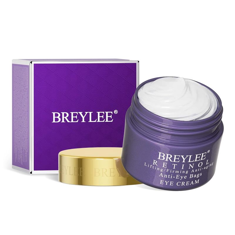 Photo 1 of  BREYLEE Retinol Eye Cream - Puffy Eyes and Dark Circles Treatments – Look Younger and Reduce Wrinkles and Fine Lines Undereye, Improve and Firm eye Skin - Pure Natural Material Extraction 