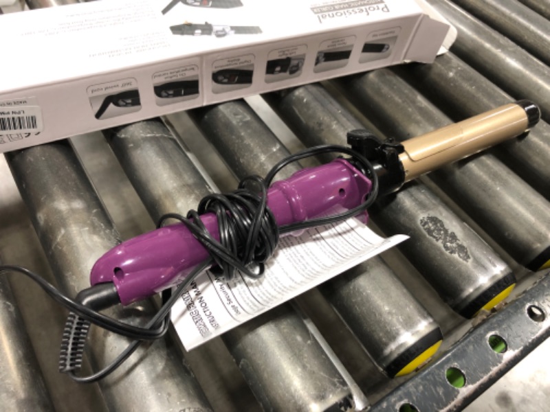 Photo 2 of Automatic Hair Curler Wand Portable Curling Wand for Hair Styling Auto Hair Curler Automatic Hair Curling Wand Tourmaline Ceramic Curling Iron 1.1inch Curling Iron (1.1" Curl, Purple) 1.1" Curl Purple