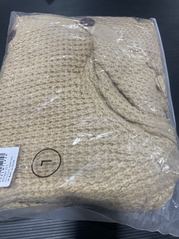 Photo 1 of Asvivid Womens Button Cowl Neck Sweaters Lightweight Chunky Long Sleeve Asymmetric Wrap Pullover Sweater