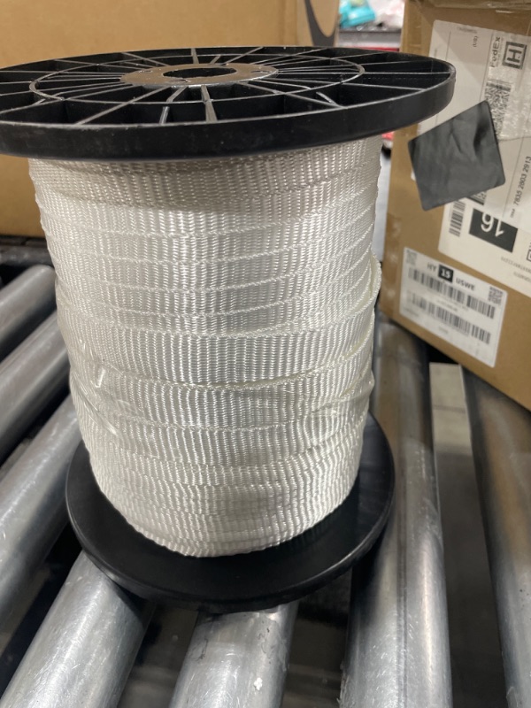 Photo 2 of 2500 lbs. Polyester Pull Tape 318 ft. x 3/4 in. Flat Rope for Wire and Cable Conduit Work Variable Functions, White
