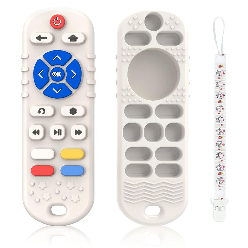 Photo 2 of Bestbase Soft Remote Control Baby Toys - Teething Toys for Babies 0-6 6-12 Months, Relief Infant Teething Discomfort Sensory Toys, Christmas Gifts Baby Stocking Stuffers Boys Girls Newborn Toys Remote Controller