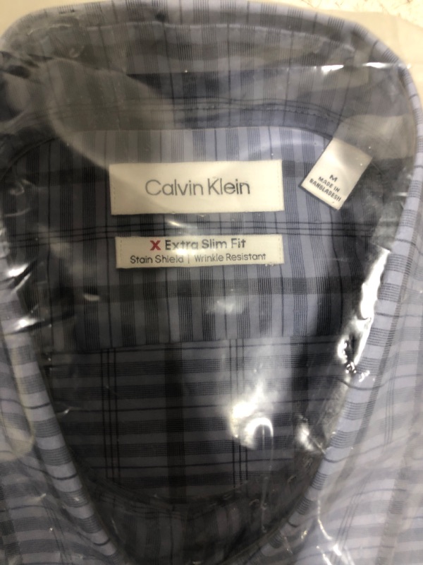 Photo 2 of Calvin Klein Men's Dress Shirt Navy Blue Extra Slim fit Size Medium