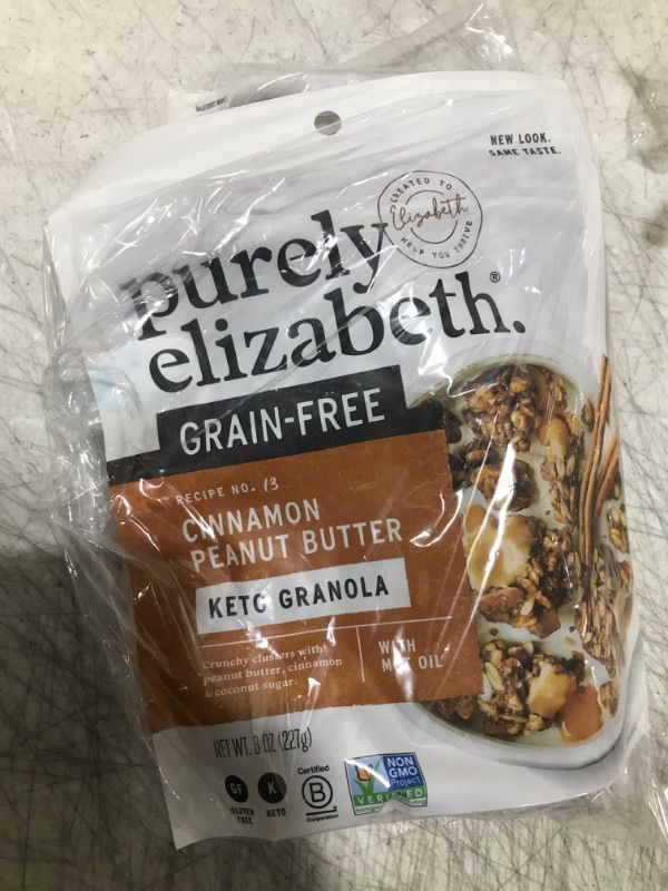 Photo 2 of (2 pack) purely elizabeth Granola Peanut Butter Collagen Grain Free, 8 Oz Cinnamon Peanut Butter 8 Ounce 