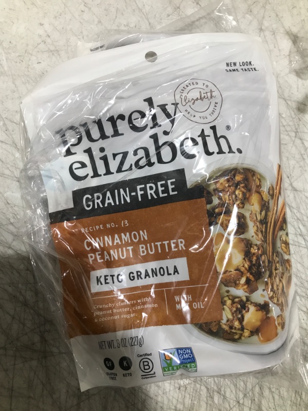 Photo 2 of (2 pack) purely elizabeth Granola Peanut Butter Collagen Grain Free, 8 Oz Cinnamon Peanut Butter 8 Ounce