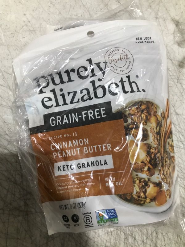 Photo 3 of (2 pack) purely elizabeth Granola Peanut Butter Collagen Grain Free, 8 Oz Cinnamon Peanut Butter 8 Ounce