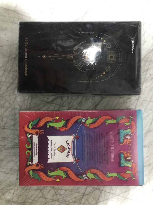 Photo 2 of (2 pack) Naxhore Tarot Cards -Soul Tarot 78 Tarot Cards for Beginners Fortune Telling Game for Indoors Family Friends Party Board Game Cards, Size 4.75" x 2.76"