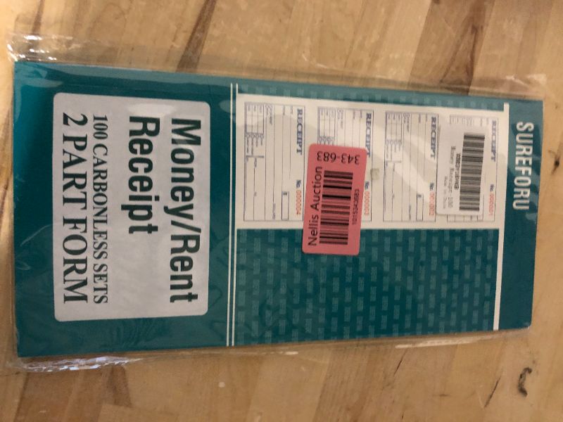 Photo 2 of Receipt Book with Carbon Copies, Rent Receipt Book for Small Business, 2-Part Carbonless, 100 Sets per Book, 4 Receipts per Page