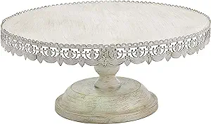 Photo 1 of  Metal Cake Stand with Lace Inspired Edge,  White
