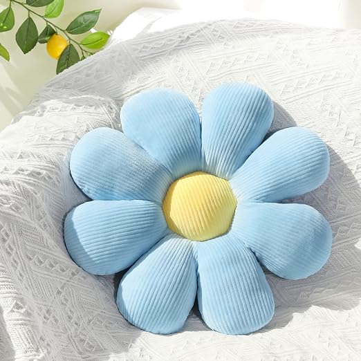 Photo 1 of  Set of 2 Flower Pillows, Daisy Flower Shaped Throw Pillow Cute Floor Cushion Seating Cute Room Decor Plush Pillow for Reading Bedroom Sofa Chair,14 Inch