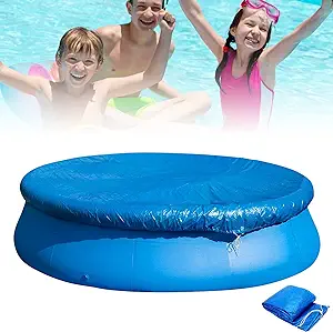 Photo 1 of 10 Ft Round Pool Cover,for Outdoor Round Easy Set and Frame Above Ground Swimming Pool Upgraded Waterproof Dustproof Hot Tub Cover,Inflatable Swimming Fast Set Pool
