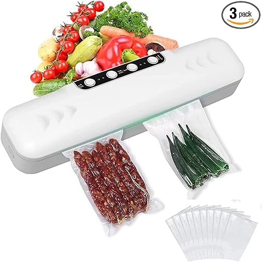 Photo 1 of OURECO Vacuum Sealer Machine, 60kpa Dry/Moist Food Sealer, Four Fresh Modes to Deal With Various Food Preservation Problems, Compact Design with 20 Packs Storage Bags, White