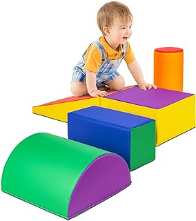 Photo 1 of Best Choice Products 5-Piece Kids Climb & Crawl Soft Foam Block Activity Play Structures for Child Development, Color Coordination, Motor Skills - Multicolor 