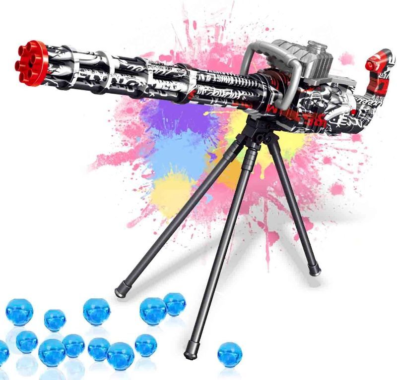 Photo 1 of Electric Gel Ball Blaster - Splatter Ball Blaster with 30000 Water Beads and Goggles, Gtaling M134 for Outdoor Activities-Shooting Team Game, for Age 12+