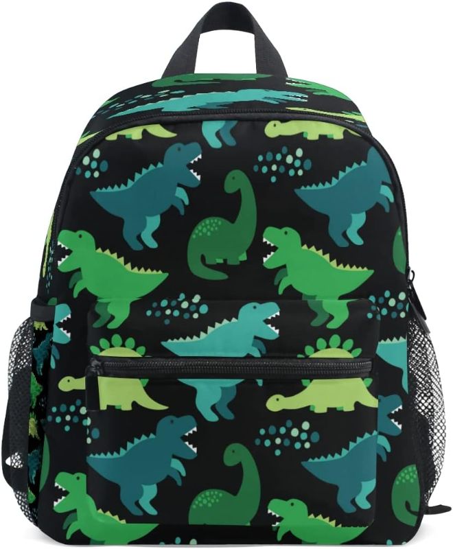 Photo 1 of Childish Dinosaur Preschool Backpack with Chest Strap,Mini Toddler Backpack with Name Tag Daycare Toy Bag for Boys Girls,10 x 4x 12 Inches
