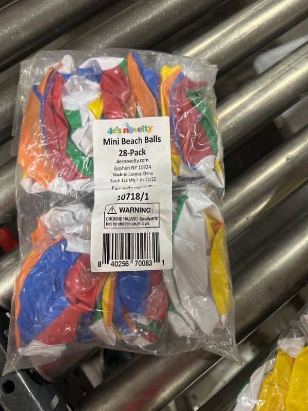 Photo 1 of 4E's Novelty Mini Beach Balls Bulk 28 Pack, Summer Pool Party Favors for Kids, Inflatable Pool Toys, Hawaiian Luau Party Decorations Goodie Bag Fillers