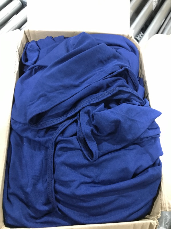 Photo 1 of 4 Pack 6FT Round Spandex Tablecloth 72 Inch Stretchable Table Cover Washable and Wrinkle Resistant Table Cloth, Fitted Round Table for Wedding, Banquet, Birthday, Party, Restaurant (Navy Blue) Navy Blue 6 FT (72 in)