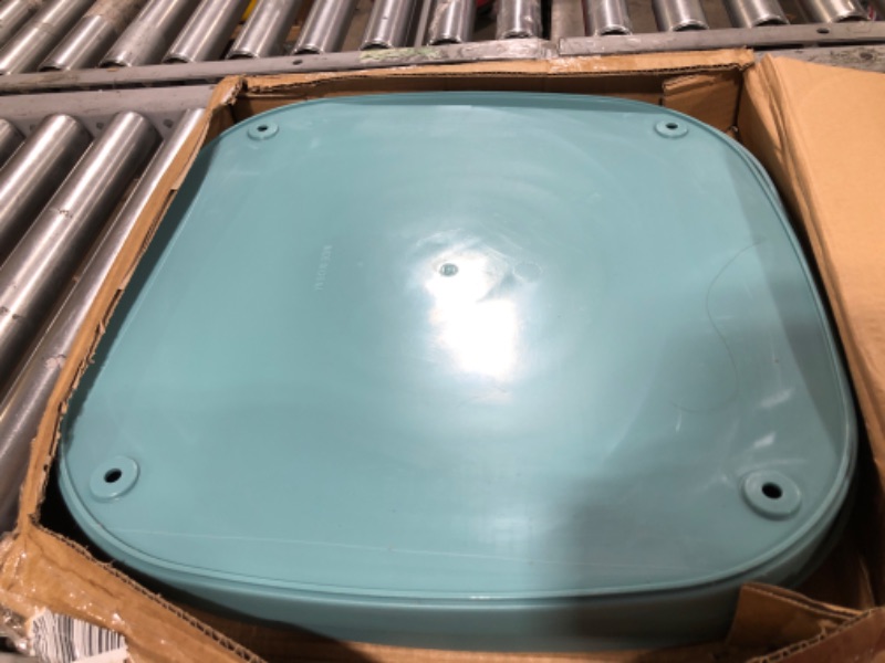 Photo 1 of villertech Side Table with Wheels, End Table Living Room Plastic Mobile Sofa Side Table Small Night Stand Bedroom Blue (2 Pack) Blue 2 Pack