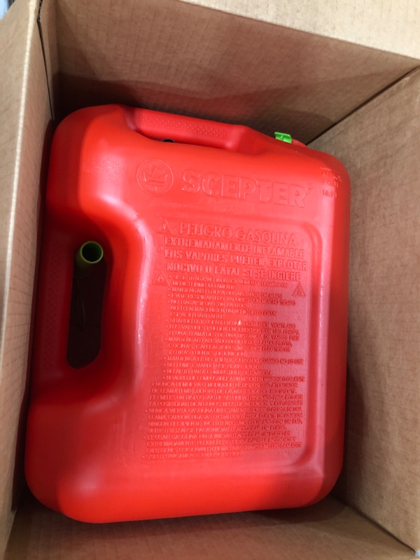 Photo 1 of Scepter FSCG552 Fuel Container with Spill Proof SmartControl Spout, Red Gas Can, 5 Gallon 5 Gallon Red Gas Can