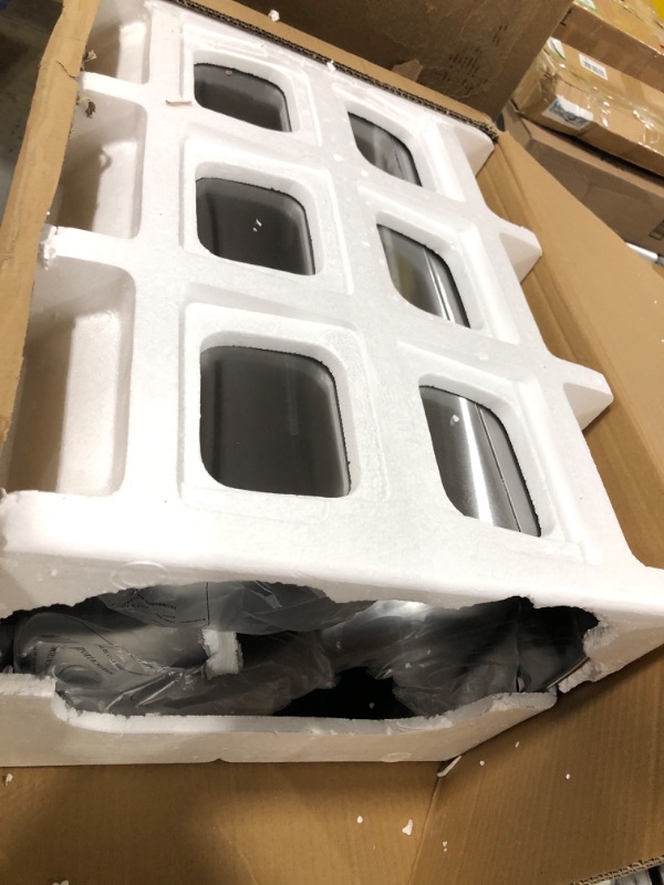 Photo 1 of iTouchless 13 Gallon Oval Sensor Touchless Trash Can with Odor Control System & AC Power Adapter for Automatic Sensor Trash Cans, Official and Manufacturer Certified, UL Listed, Energy Saving Oval Stainless Steel