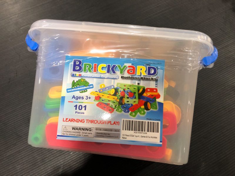 Photo 2 of Brickyard Building Blocks STEM Toys - Educational Building Toys for Kids Ages 4-8 with 101 Pieces, Tools, Design Guide and Toy Storage Box, Gift for Boys & Girls
