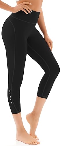 Photo 1 of AFITNE Capri Leggings for Women High Waisted Tummy Control Workout Athletic Stretchy Leggings Cropped Yoga Pants with Pockets - Sm
