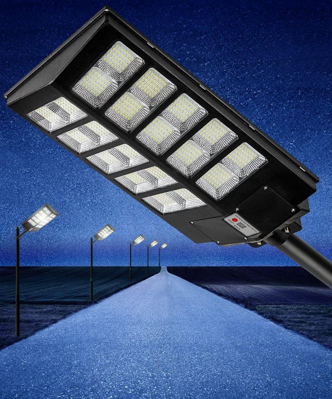 Photo 1 of Solar Street Light Outdoor , 800 LED Solar Led Security Flood Lights Motion Sensor, IP66 Waterproof Dusk to Dawn Solar Light Lamp with Remote Control for Garden,Yard,Basketball Court,Parking Lot
