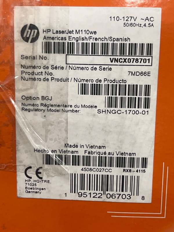 Photo 5 of HP LaserJet M110we Wireless Black and White Printer with HP+ and Bonus 6 Months Instant Ink (7MD66E) New Version: HP+, M110we