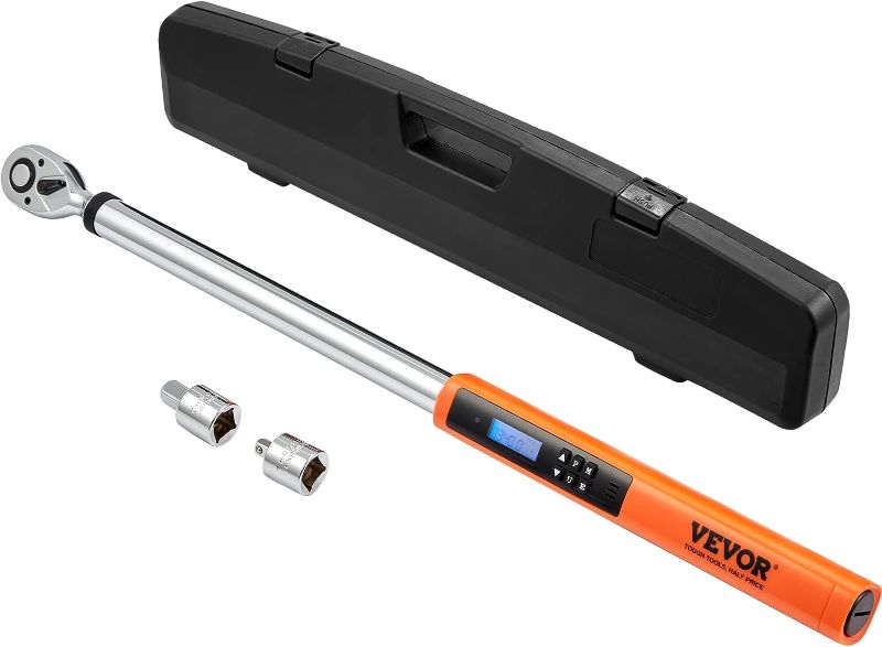 Photo 1 of  VEVOR Digital Torque Wrench, 1/2" Drive Electronic Torque Wrench, Torque Wrench Kit 25-250ft.lb/34-340n.m Torque Range Accurate to ±2%, 3-Mode Adjustable Torque Wrench Set with LED Buzzer Calibration 
