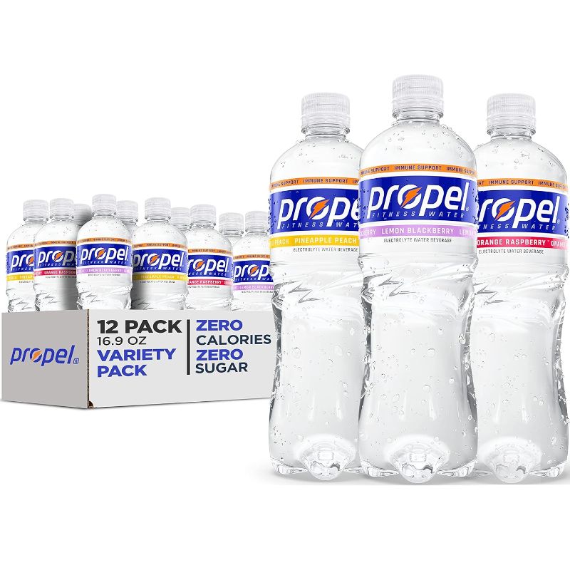 Photo 1 of  Propel Immune Support with Vitamin C + Zinc, 3 Flavor Variety Pack, 16 Fl Oz (Pack of 12) BEST BY 27 SEPT 2023