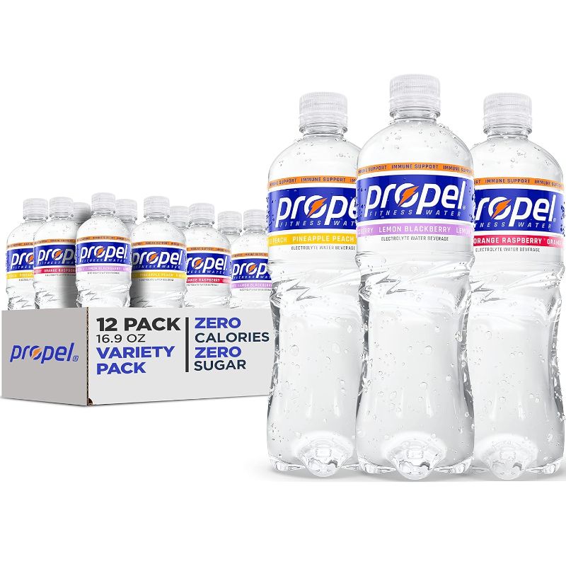 Photo 1 of  Propel Immune Support with Vitamin C + Zinc, 3 Flavor Variety Pack, 16 Fl Oz (Pack of 12) best by 27 sept 2023