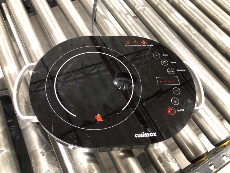 Photo 2 of Cusimax Hot Plate,1500W LED Infrared Electric Portable Stove,Work w/all Cookware,Adjustable Temp,7.9in Cooktop w/Touch Button for Dorm Office Home RV
