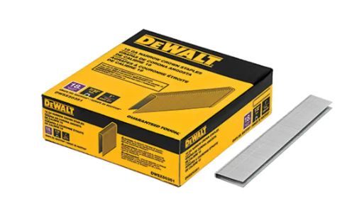 Photo 1 of 1 in. Leg x 7/32 in. 18-Gauge Crown Glue Collated Steel Staples (5,000 per Box)
