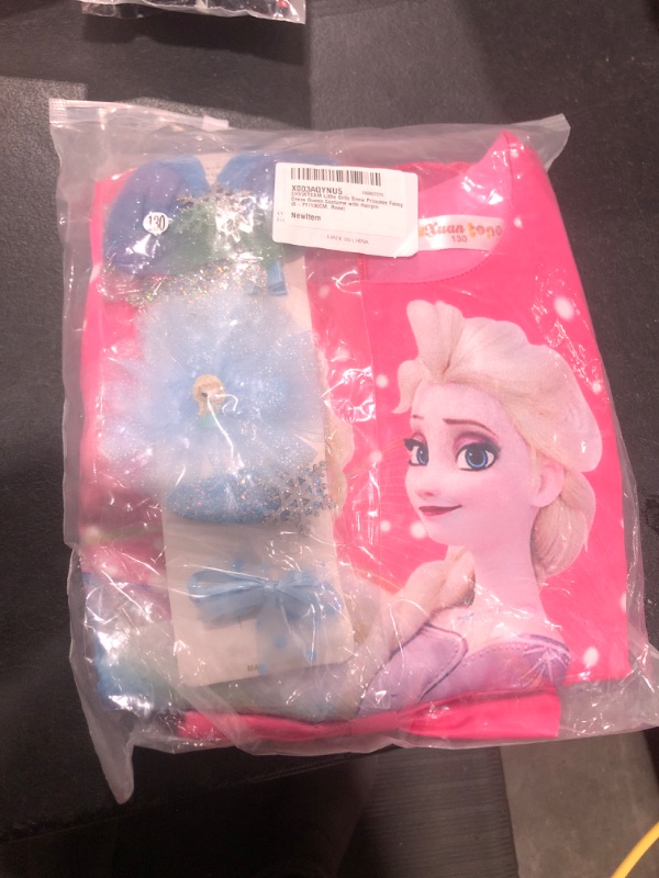 Photo 2 of Princess Elsa Dress for Girls Princess Fancy Dress Queen Costume with Hairpin 6-7Y/130CM Rose