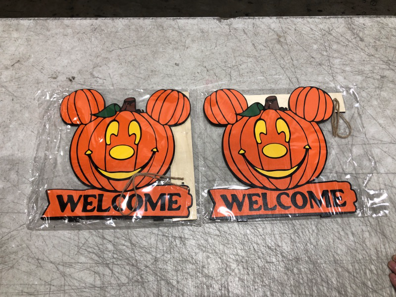 Photo 2 of 2pk Thanksgiving Pumpkin Welcome Sign Wood Pumpkin Decorative Table Wooden Fall Hanging Door Decorations for Autumn Harvest Home Wall Decor 