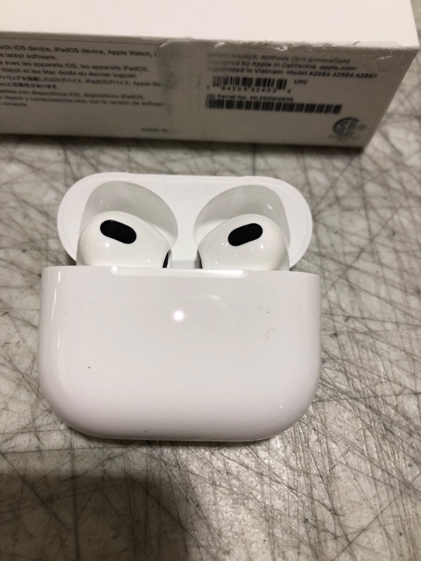 Photo 5 of Apple AirPods (3rd Generation) Wireless Earbuds with Lightning Charging Case. Spatial Audio, Sweat and Water Resistant, Up to 30 Hours of Battery Life. Bluetooth Headphones for iPhone