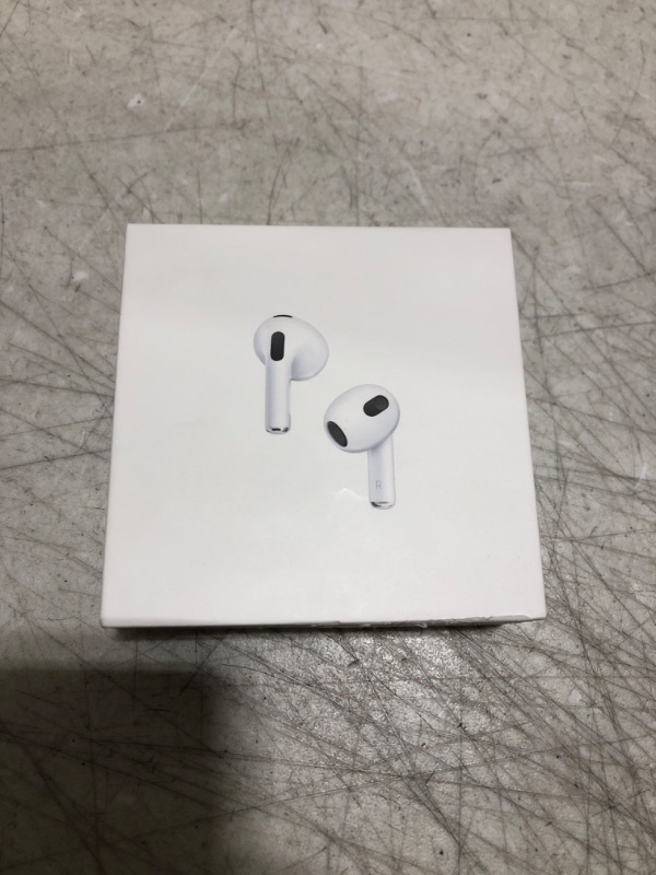 Photo 2 of Apple AirPods (3rd Generation) Wireless Earbuds with Lightning Charging Case. Spatial Audio, Sweat and Water Resistant, Up to 30 Hours of Battery Life. Bluetooth Headphones for iPhone