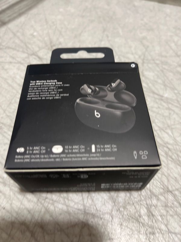 Photo 2 of Beats Studio Buds - True Wireless Noise Cancelling Earbuds - Compatible with Apple & Android, Built-in Microphone, IPX4 Rating, Sweat Resistant Earphones, Class 1 Bluetooth Headphones - Black
OPEN BOX FOR PHOTOS - SEALED - 