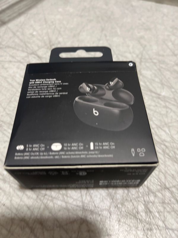 Photo 3 of Beats Studio Buds - True Wireless Noise Cancelling Earbuds - Compatible with Apple & Android, Built-in Microphone, IPX4 Rating, Sweat Resistant Earphones, Class 1 Bluetooth Headphones - Black
OPEN BOX FOR PHOTOS - SEALED - 