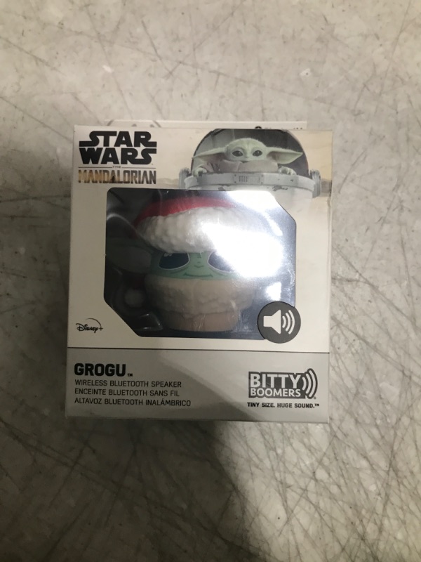 Photo 2 of Bitty Boomers Star Wars The Mandalorian: Grogu with Santa Hat - Mini Bluetooth Speaker