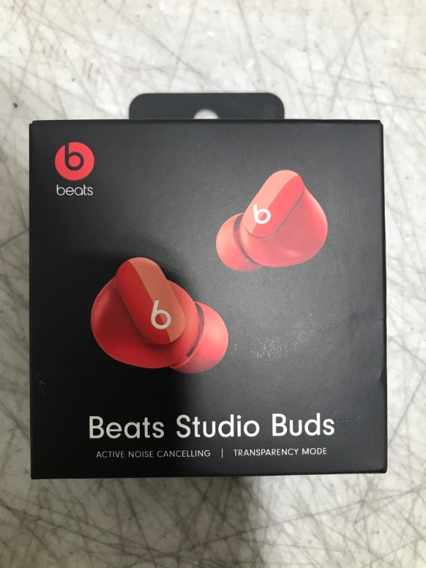 Photo 2 of (factory sealed) Beats Studio Buds - True Wireless Noise Cancelling Earbuds - Compatible with Apple & Android, Built-in Microphone, IPX4 Rating, Sweat Resistant Earphones, Class 1 Bluetooth Headphones Red. 