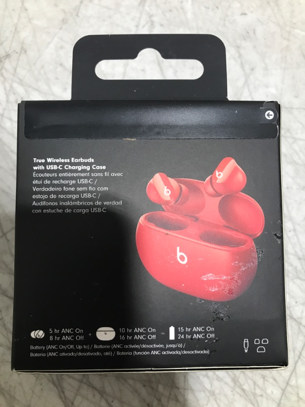Photo 3 of (factory sealed) Beats Studio Buds - True Wireless Noise Cancelling Earbuds - Compatible with Apple & Android, Built-in Microphone, IPX4 Rating, Sweat Resistant Earphones, Class 1 Bluetooth Headphones Red. 