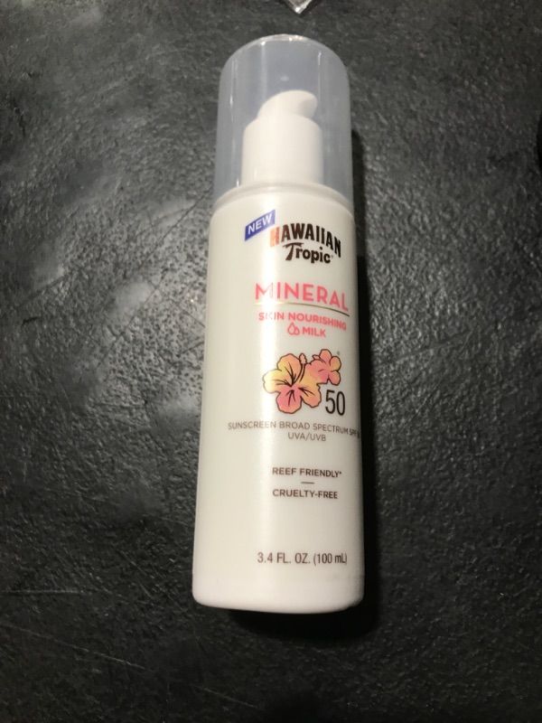 Photo 2 of Hawaiian Tropic Hawaiian Tropic Mineral Sun Milk Body Lotion Spf 50, 3.4 Ounces, 1 count (Packaging may vary) 3.4 Fl Oz (Pack of 1) SPF 50