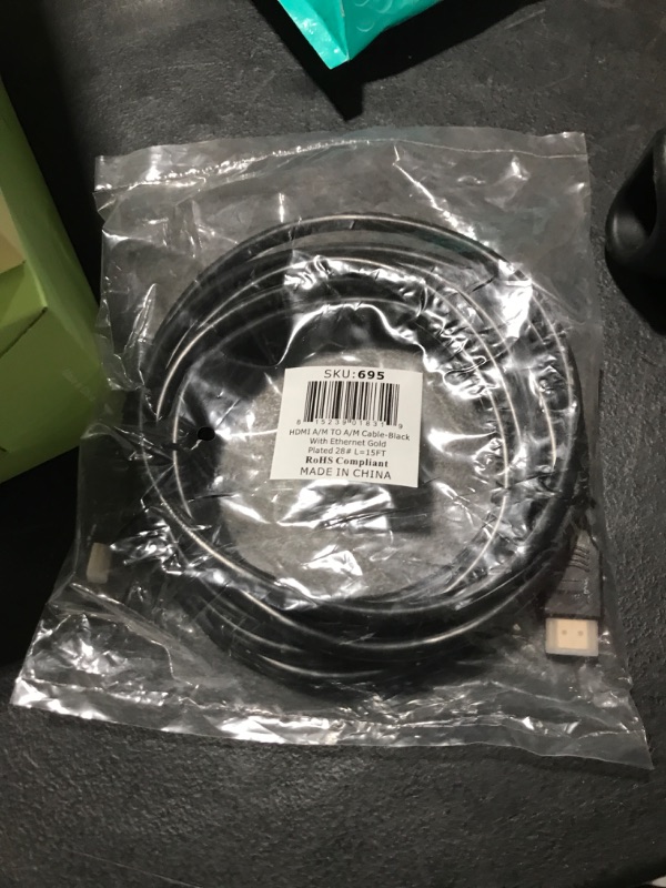 Photo 2 of Cmple - 28AWG High Speed 18Gbps HDMI Cable 15FT HDMI 2.0 Ready - 3D Ethernet/Audio Return Channel - Gold Plated Connec 15 Foot Black