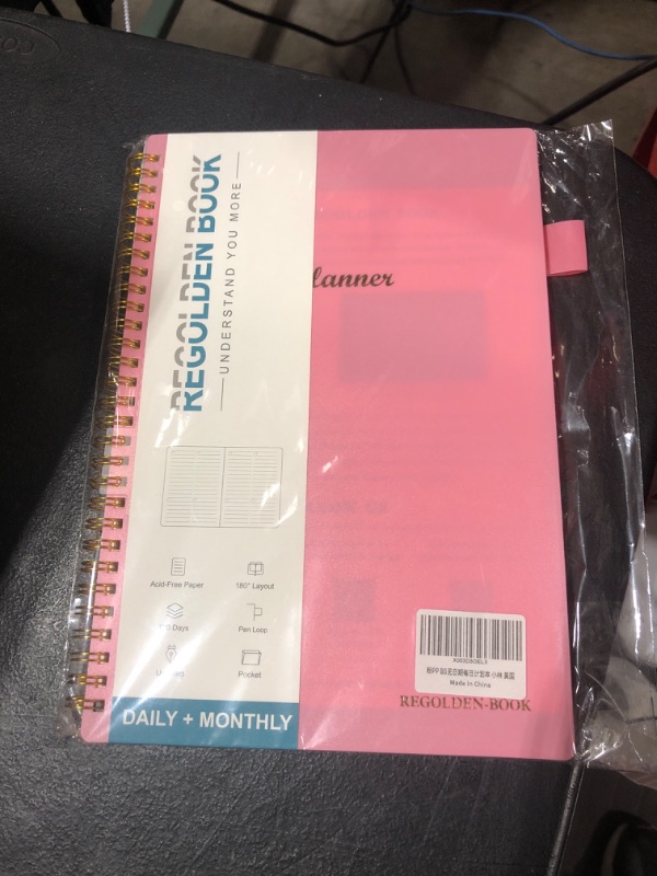 Photo 2 of Daily Weekly Planner Undated, Daily Schedule Planner Regolden-Book To Do List Notebook,Lasts 4 Months 120 Days Monthly Yearly Planner Academic Planner Productivity Journal and Agenda Organizers for Man & Women, Twin-Wire Binding, Flexible Cover, Pocket, P