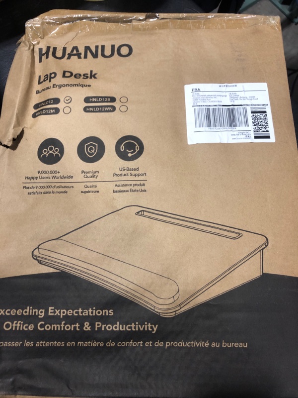 Photo 1 of HUANUO Portable Lap Laptop Desk with Pillow Cushion, Fits up to 15.6 inch Laptop, with Anti-Slip Strip & Storage Function for Home Office Students Use as Computer Laptop Stand, Book Tablet 