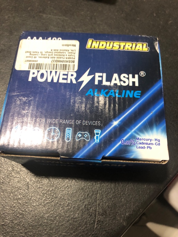 Photo 2 of POWER FLASH AAA Batteries, 48 Count Maximum Power Ultra Long-Lasting Alkaline Triple A Battery, Leakproof Design, 10 Years Shelf Life 48 Count (Pack of 1)