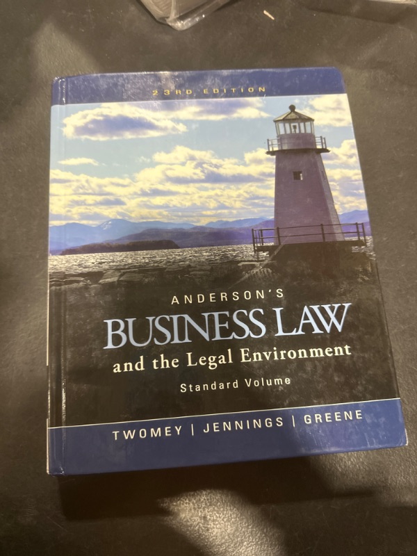 Photo 2 of Anderson's Business Law and the Legal Environment, Standard Volume 23rd Edition
by David P. Twomey (Author), Marianne M. Jennings (Author), Stephanie M Greene (Author