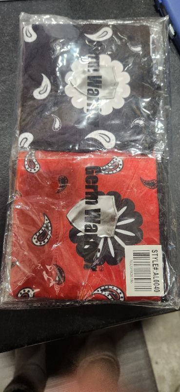 Photo 1 of 4 Pack Tubular Neck Gaiter Covering for Outdoors Dust Sun and Wind Black/Grey/White, Fuchsia/Black/White, Red/Black/White, Navy/Black/White Pack of 4